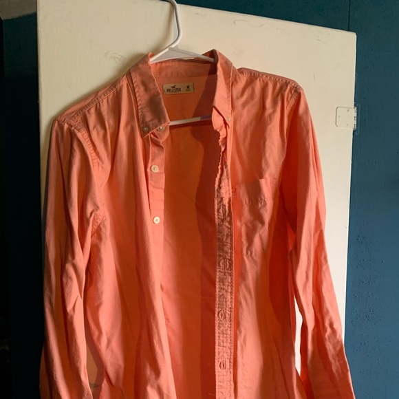 Peach Hollister Medium long sleeve button up - Picture 2 of 3
